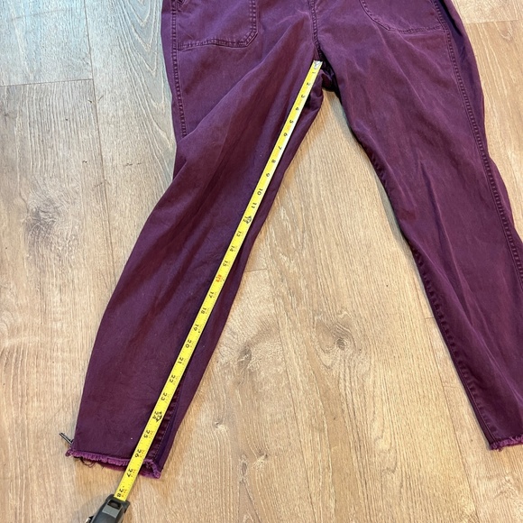 Lane Bryant Women's Plum Tapered jeans Size 16 Raw Hem Zip Ankle High Rise pants - Picture 12 of 14